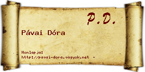 Pávai Dóra névjegykártya